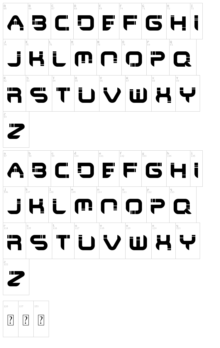 Maya Culpa font map